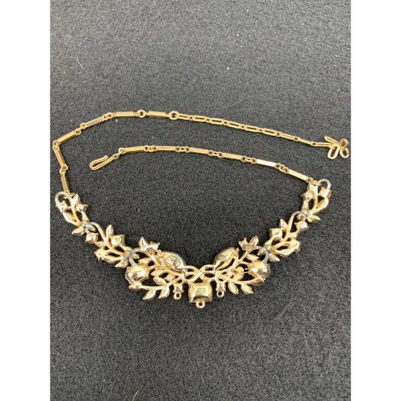 Vintage Necklace, 13-16" Adjustable Purple, Pink, GoldTone Metal Prong Set Pur - Picture 4 of 4